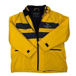 Inland Waters Outfitters Yellow Hooded Jacket XL Cape May Lewes Ferry Nautical
